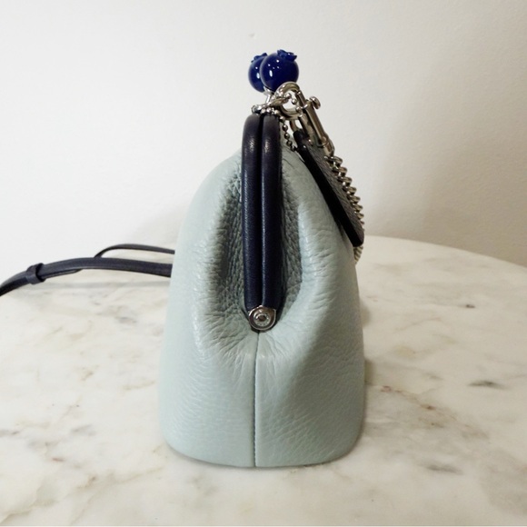 Coach Nora Blueberry Kisslock Crossbody Clutch Light Teal Midnight Multi - Picture 5 of 11